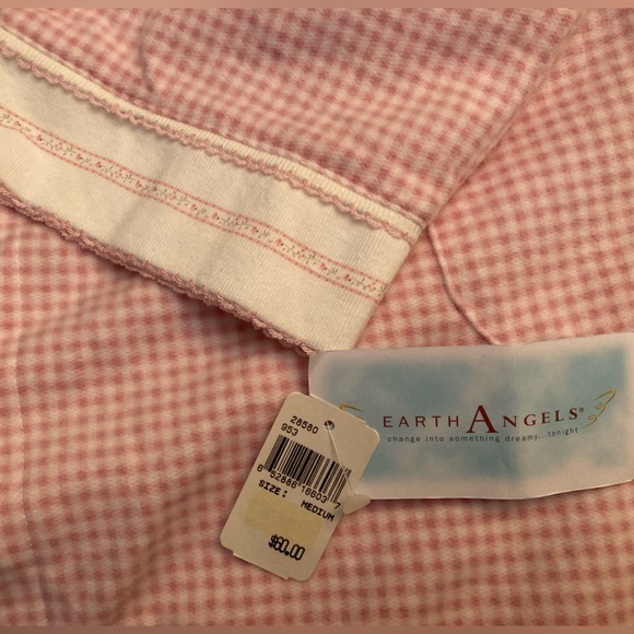 NWT Earth Angels women’s flannel robe, pink gingham, medium - Picture 3 of 4